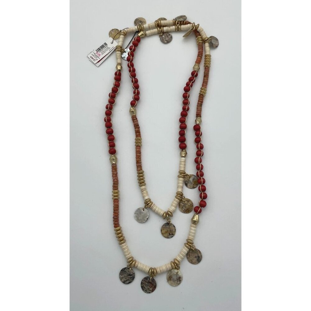 Chicos Utopia Collection Summerberry Single-Strand Beaded 48 inch Necklace NWT